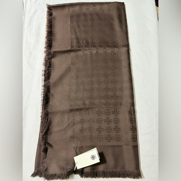 Tory Burch Dark Roast Fringe Scarf - Picture 5 of 10